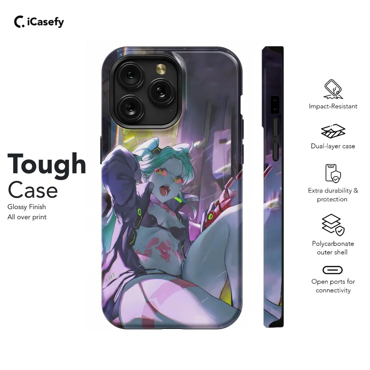 Cyberpunk Anime Rebecca Japanese Manga Phone Case iPhone Samsung Pixel & More #47