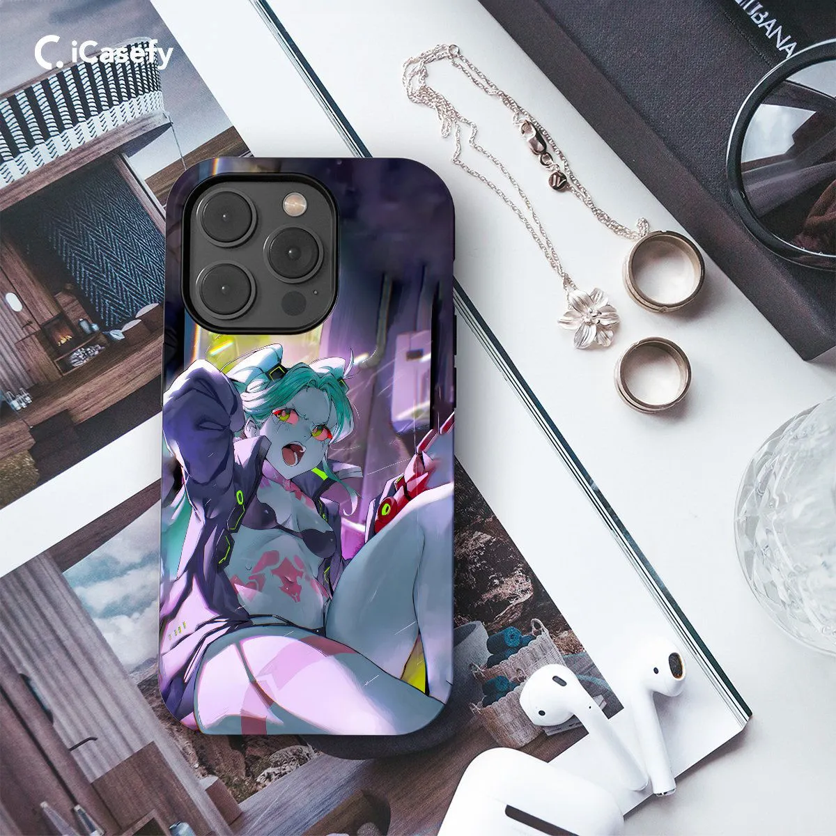 Cyberpunk Anime Rebecca Japanese Manga Phone Case iPhone Samsung Pixel & More #47