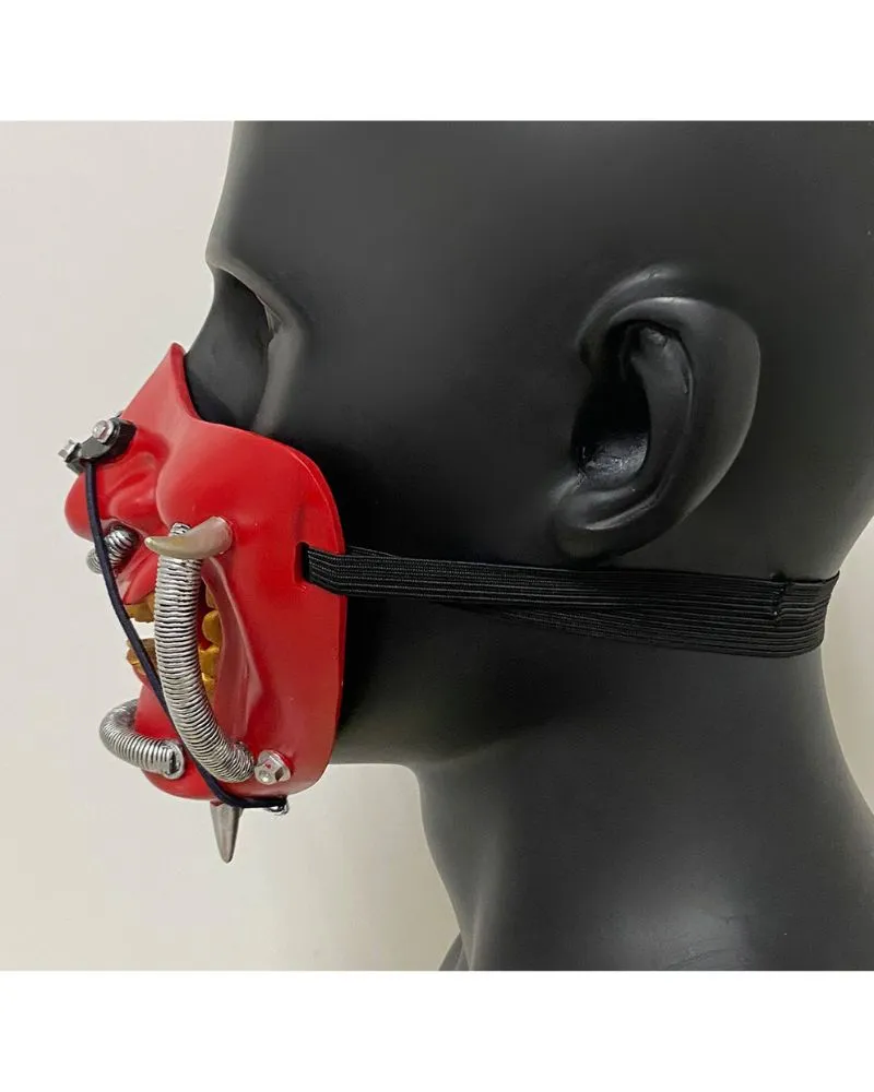 Cyberpunk Japanese Hannya Half Face Mask