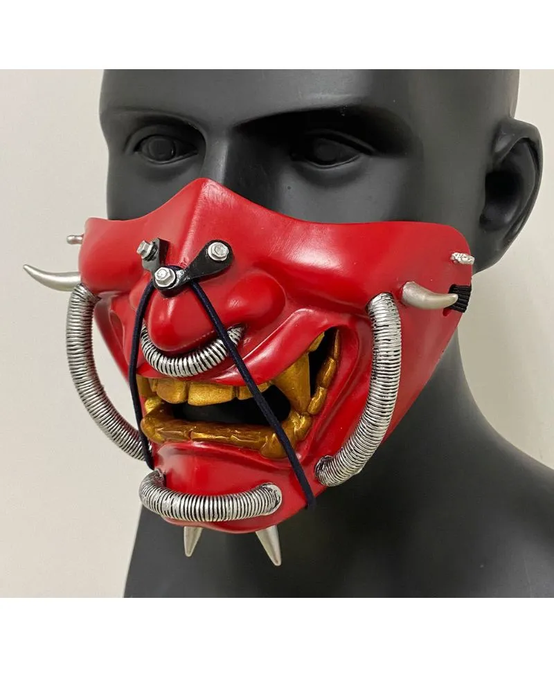 Cyberpunk Japanese Hannya Half Face Mask