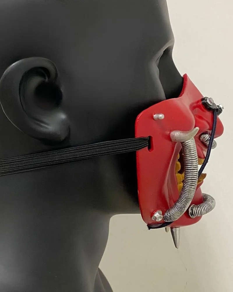 Cyberpunk Japanese Hannya Half Face Mask