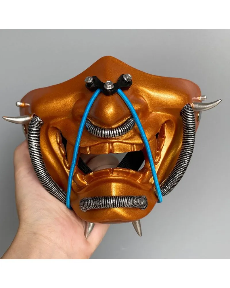 Cyberpunk Japanese Hannya Half Face Mask