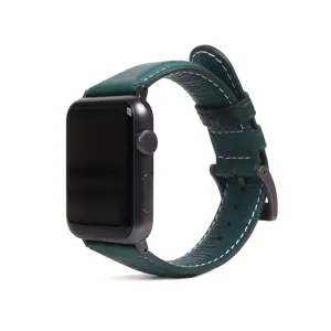 D6 Italian Minerva Box Leather Strap for Apple Watch SE, ULTRA 2, Series 1-9 42/44/45/49mm (Blue)