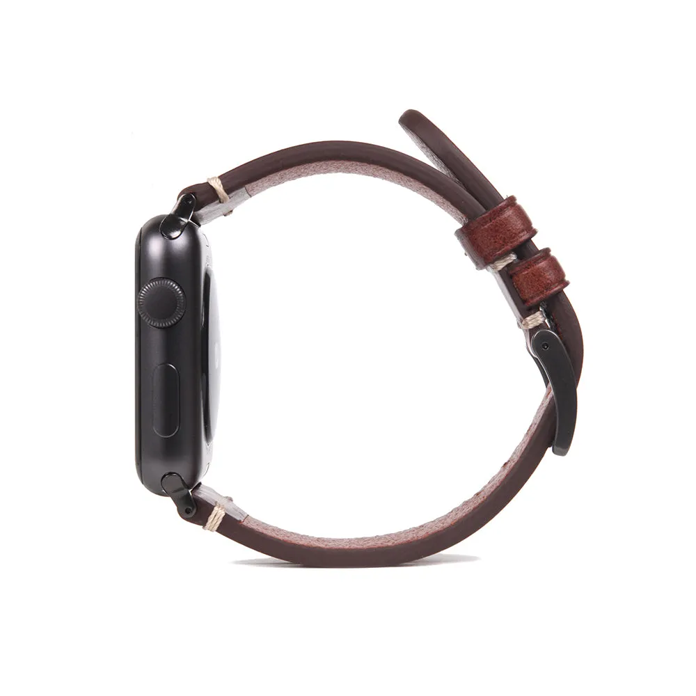 D7 Italian Buttero Leather Strap for Apple Watch SE / Series 1-9 38/40/41mm (Brown)