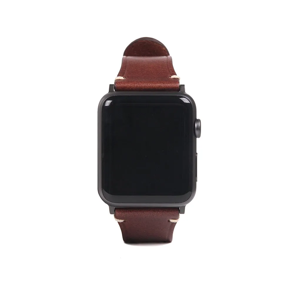 D7 Italian Buttero Leather Strap for Apple Watch SE / Series 1-9 38/40/41mm (Brown)