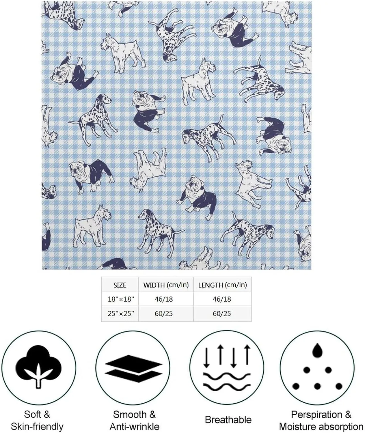 Dalmatian Dog Pattern Bandana for Men Women Headscarf Handkerchief Scarf