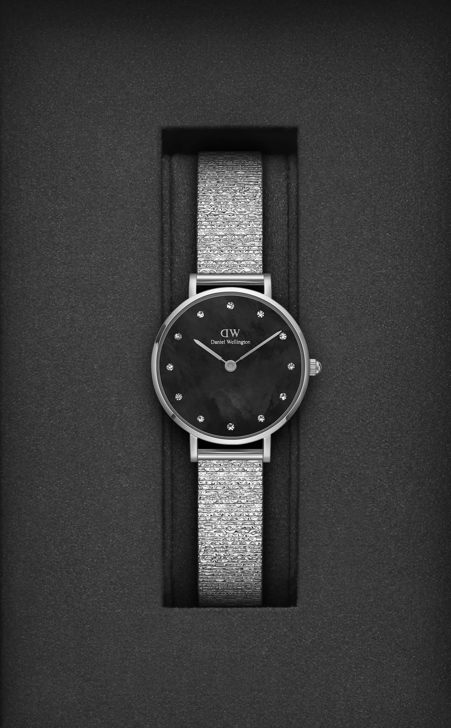 Daniel Wellington Mother of Pearl Black Dial Women Analogue Watch - DW00100593