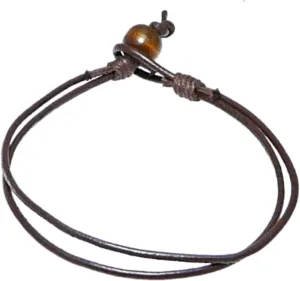 Dark Brown Leather Cord Bracelet Leather Wristband Surf Wristband Bracelet