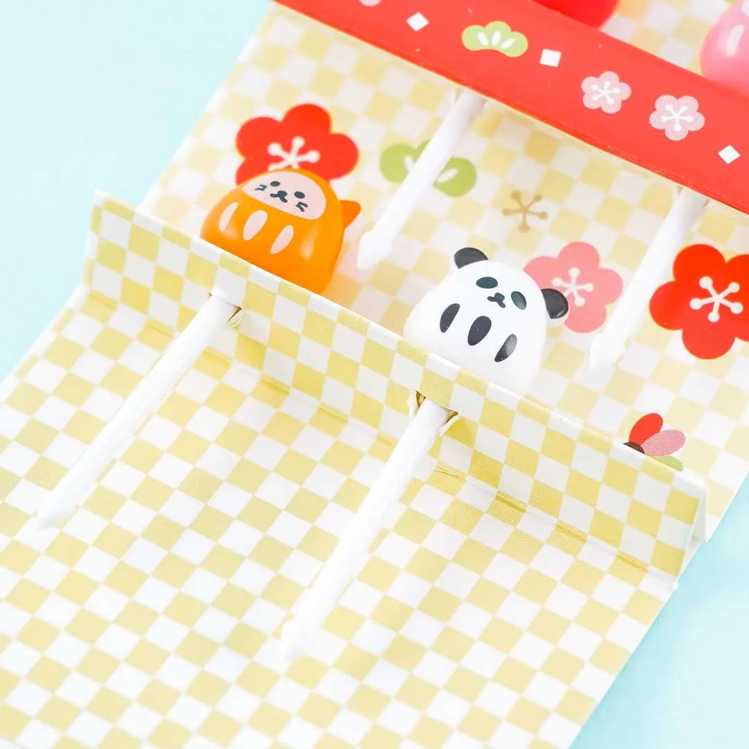 Daruma Animal Food Pick Set