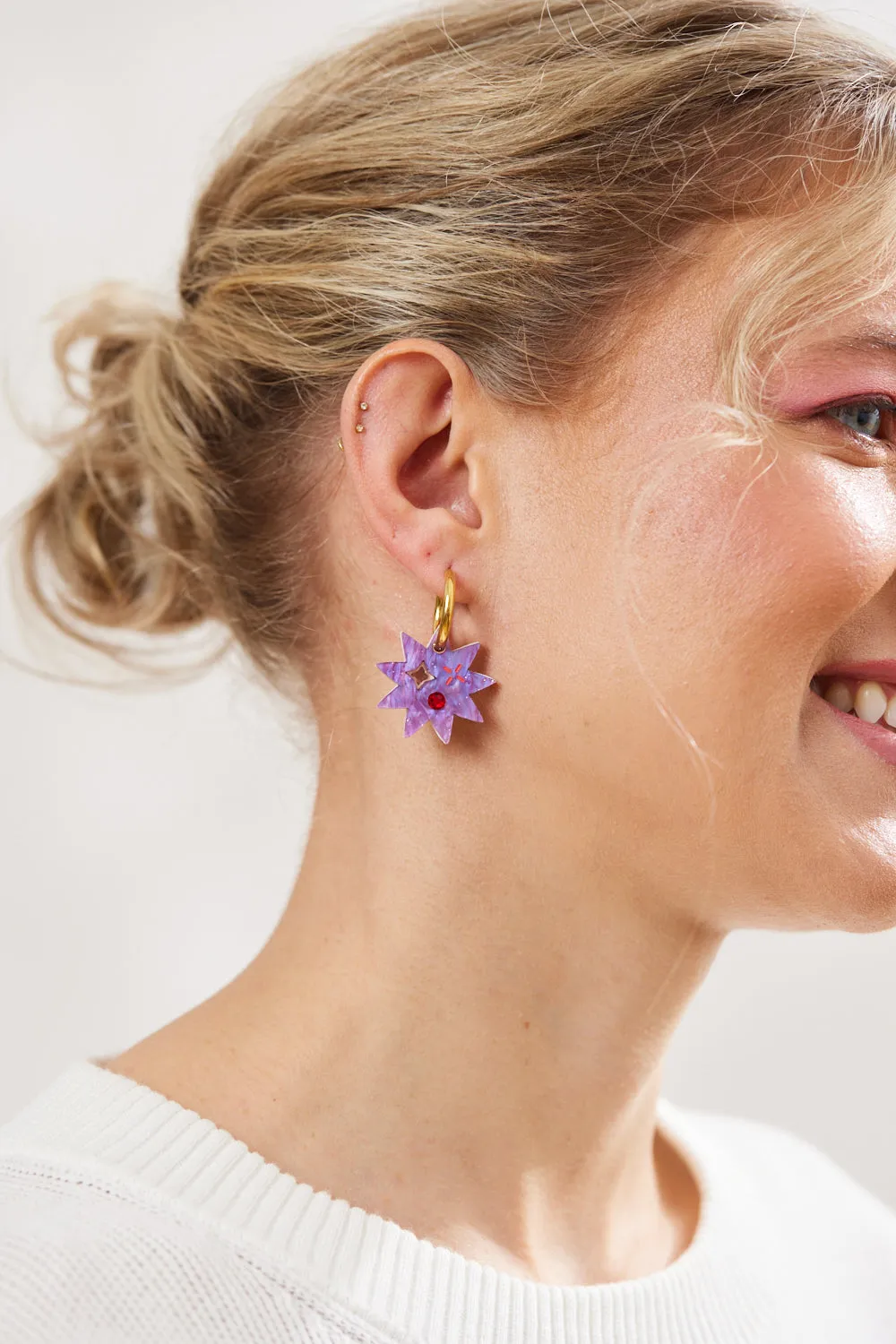 Day Night Earrings - Purple