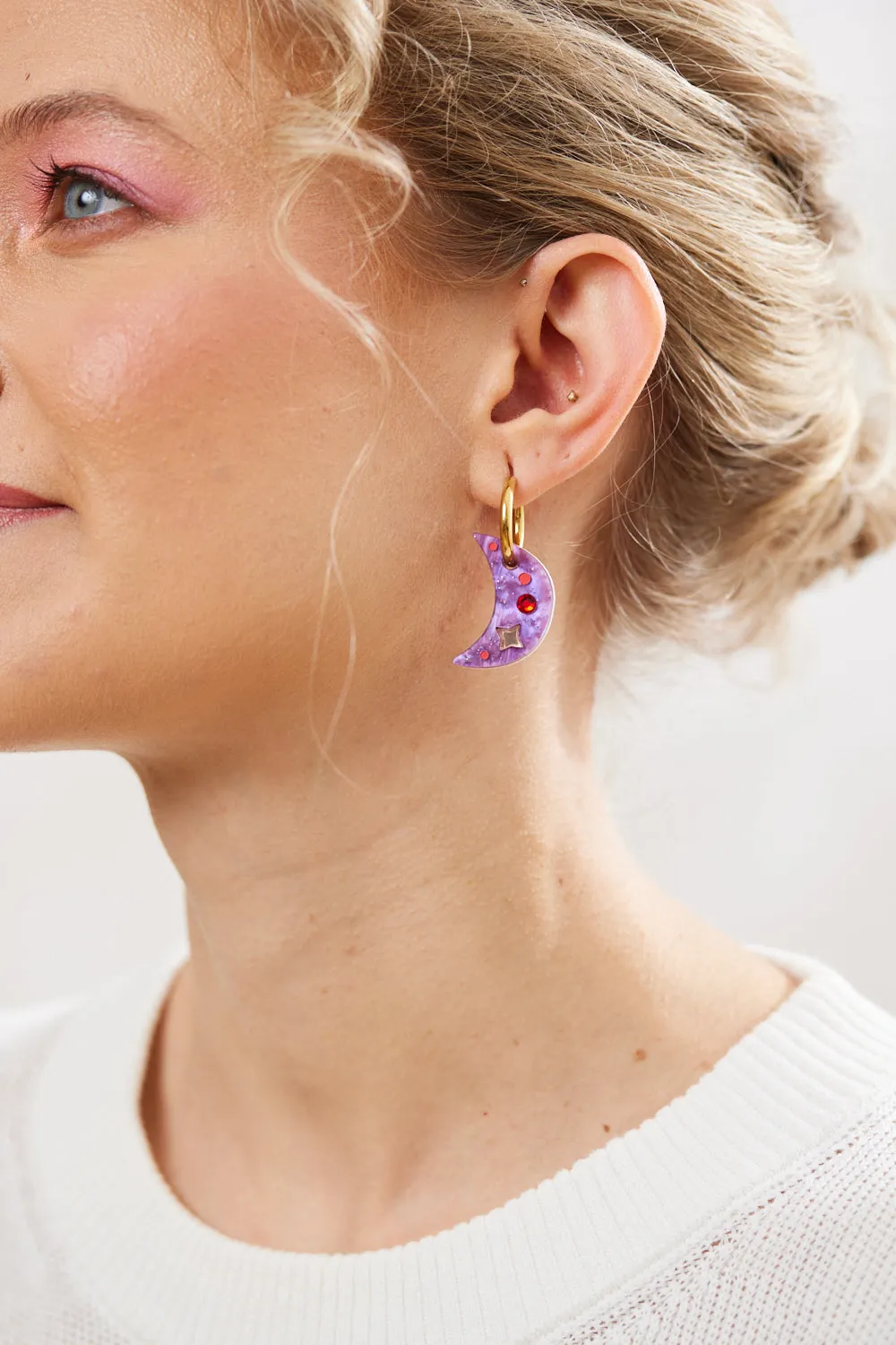 Day Night Earrings - Purple