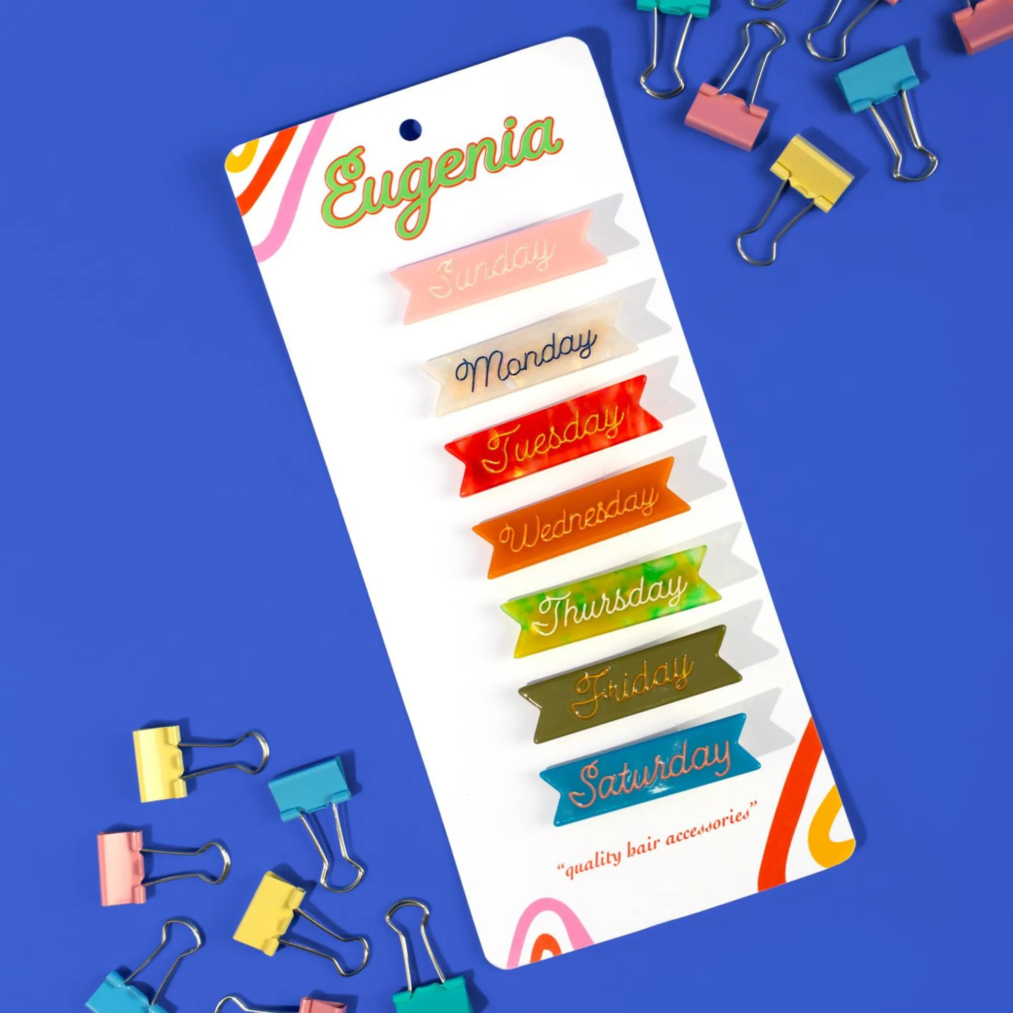 Days of the Week Hair Clips