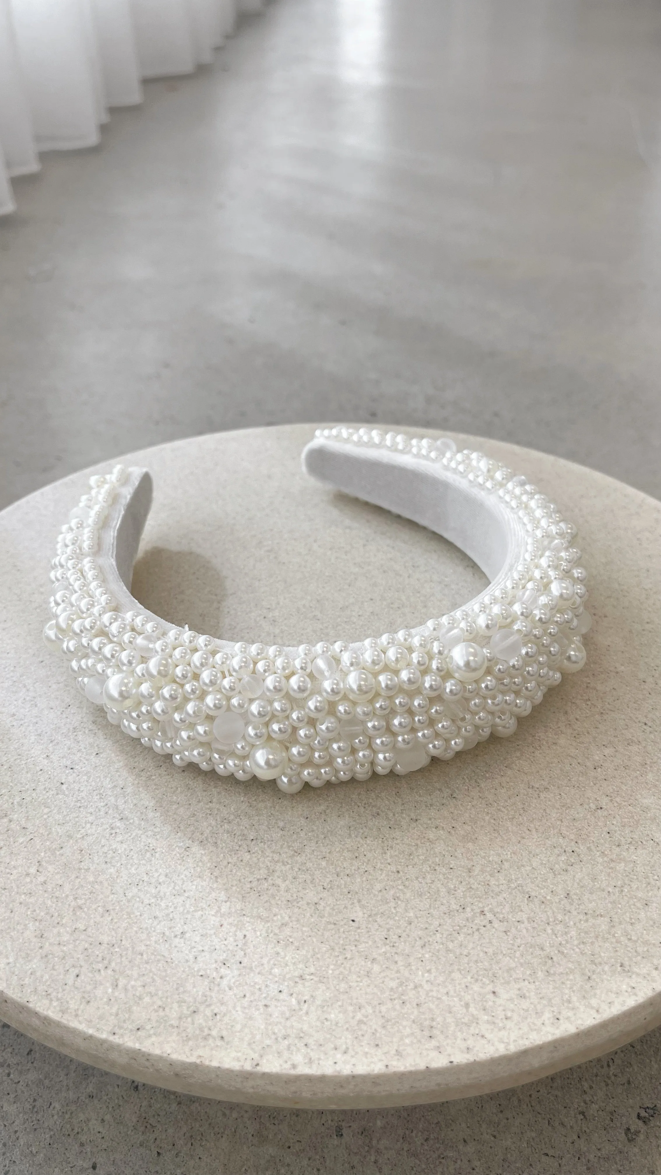 Daytona Headband - Cream/Pearl