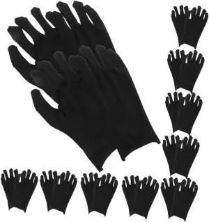 DECHOUS 24Pairs Comfortable Black Work Gloves for Men and Women Knit Hand Protection for Outdoor Labor Manual Repairs and Warehouse Use