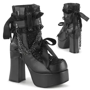 Demonia - Women's Punk Lolita Charade Ribbon Lace-Up Boot