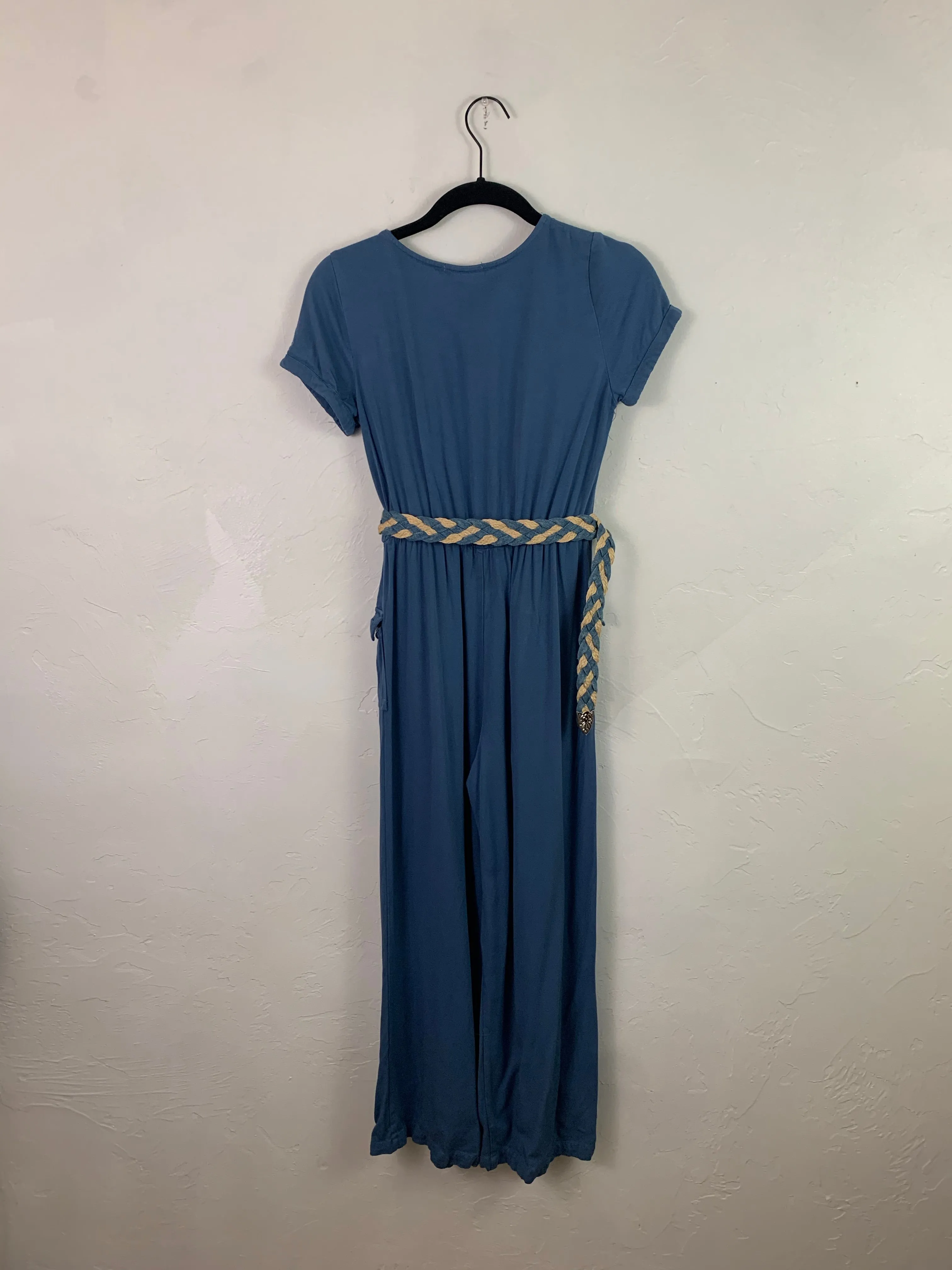 Denim belted jumper