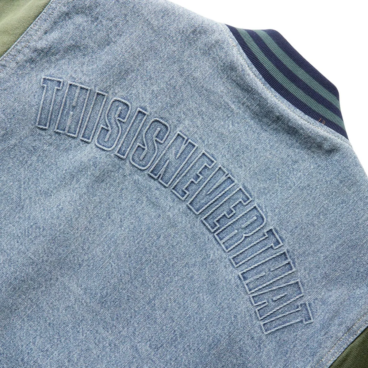 DENIM VARSITY JACKET