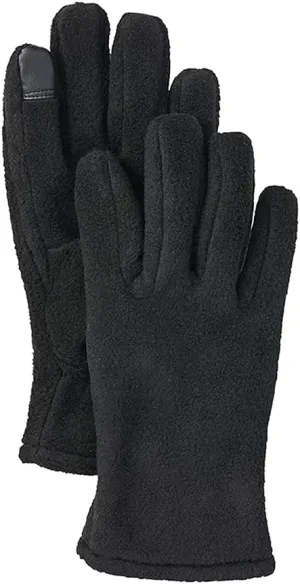 Descente MOVSPORT MVSP BK L Fleece Gloves, Thermal, Touch Panel Compatible, Fleece, Sports Watching, BK, L, BK, Large