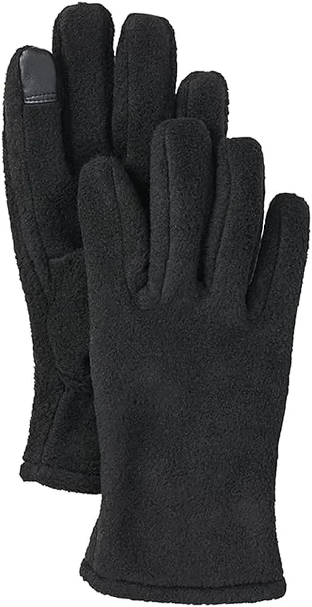 Descente MOVSPORT MVSP BK L Fleece Gloves, Thermal, Touch Panel Compatible, Fleece, Sports Watching, BK, L, BK, Large