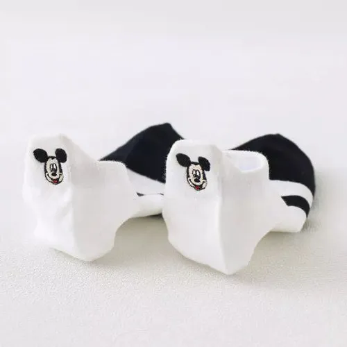 Disney 1pair women Boat socks Mickey cute cartoon Japanese Korean