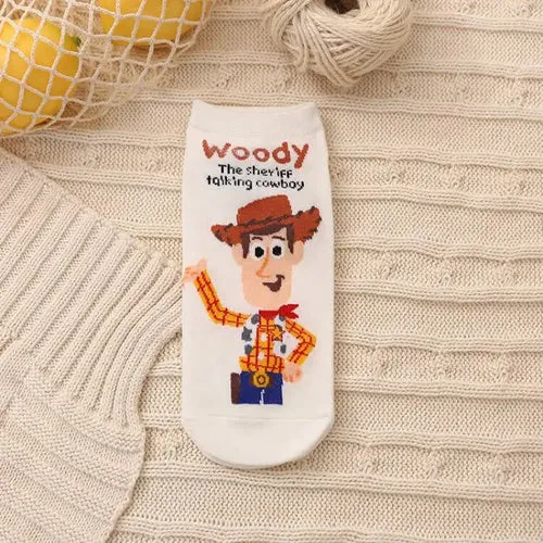 Disney 1pair women Boat socks Mickey cute cartoon Japanese Korean