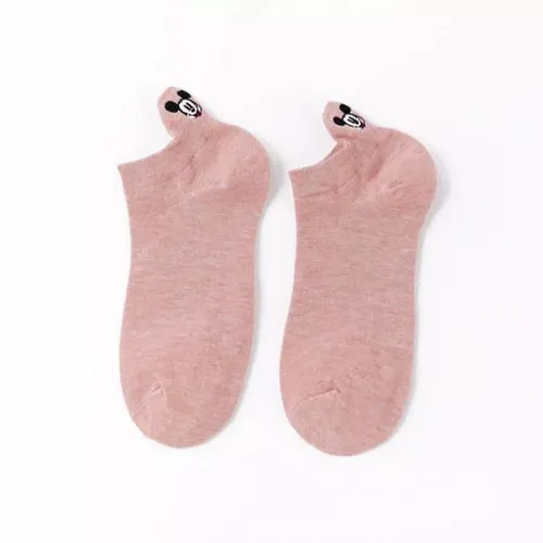 Disney 1pair women Boat socks Mickey cute cartoon Japanese Korean