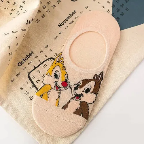 Disney 1pair women Boat socks Mickey cute cartoon Japanese Korean