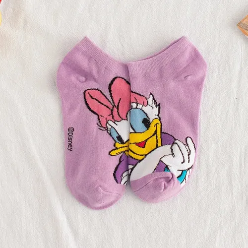 Disney 1pair women Boat socks Mickey cute cartoon Japanese Korean