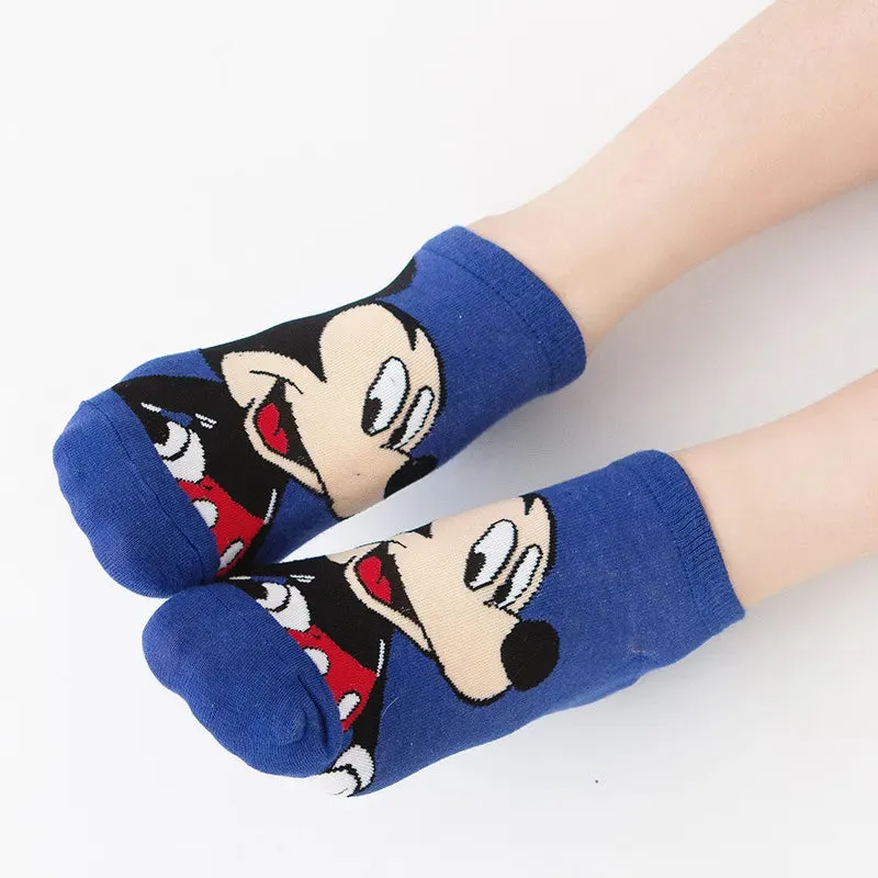 Disney 1pair women Boat socks Mickey cute cartoon Japanese Korean