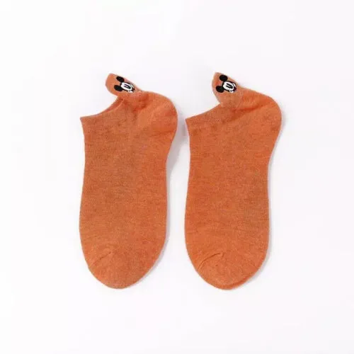 Disney 1pair women Boat socks Mickey cute cartoon Japanese Korean
