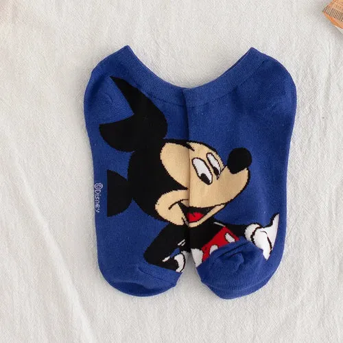 Disney 1pair women Boat socks Mickey cute cartoon Japanese Korean