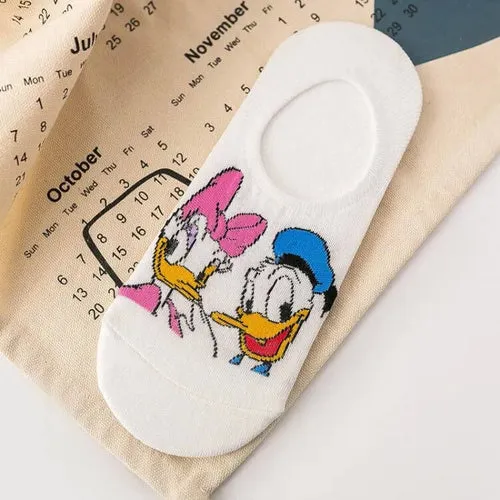 Disney 1pair women Boat socks Mickey cute cartoon Japanese Korean