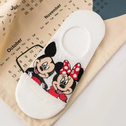 Disney 1pair women Boat socks Mickey cute cartoon Japanese Korean