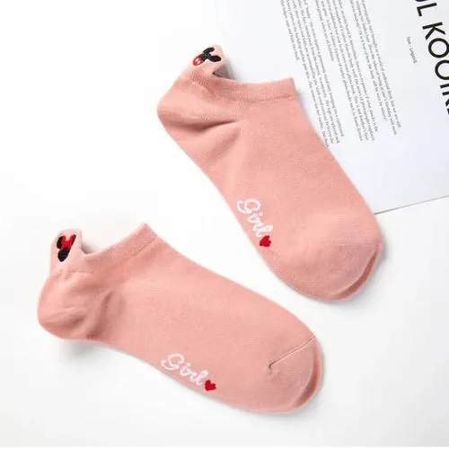 Disney 1pair women Boat socks Mickey cute cartoon Japanese Korean