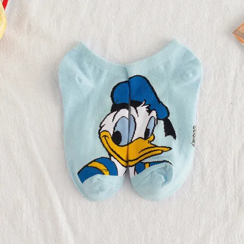 Disney 1pair women Boat socks Mickey cute cartoon Japanese Korean