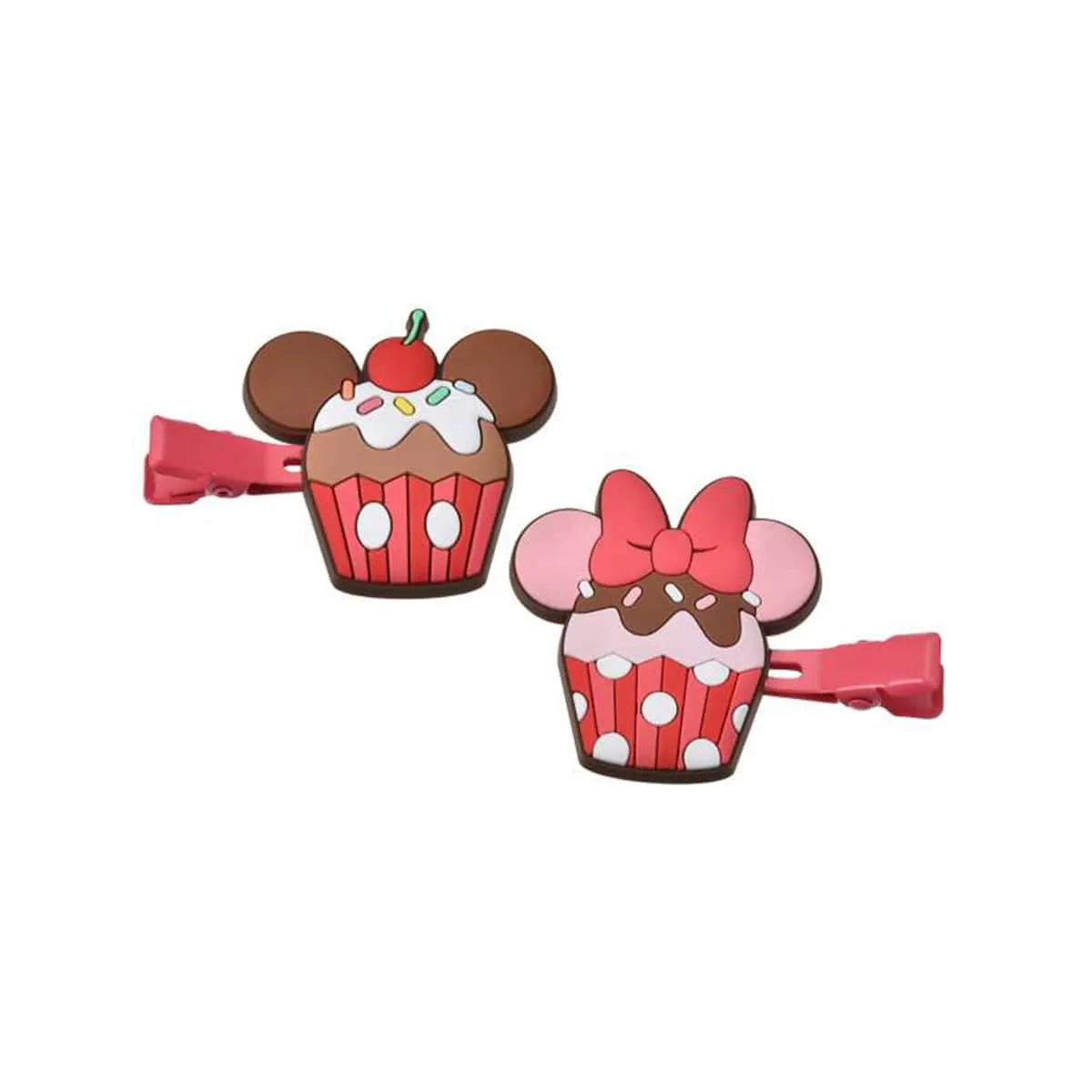 Disney Mickey & Minnie Cup Cake Hair Clip Set