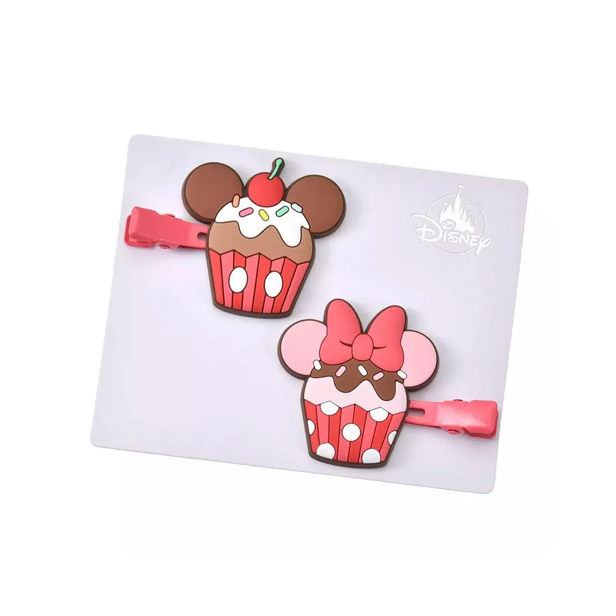 Disney Mickey & Minnie Cup Cake Hair Clip Set