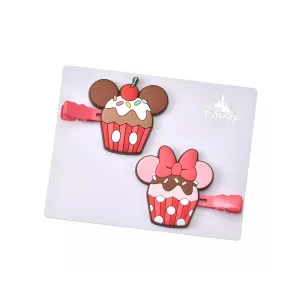 Disney Mickey & Minnie Cup Cake Hair Clip Set