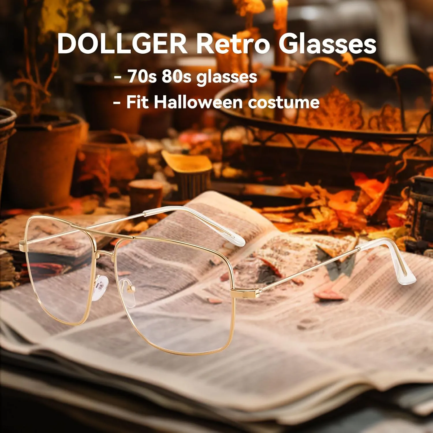 Dollger Classic Glasses Clear Lens Non Prescription Metal Frame Eyewear Men Women