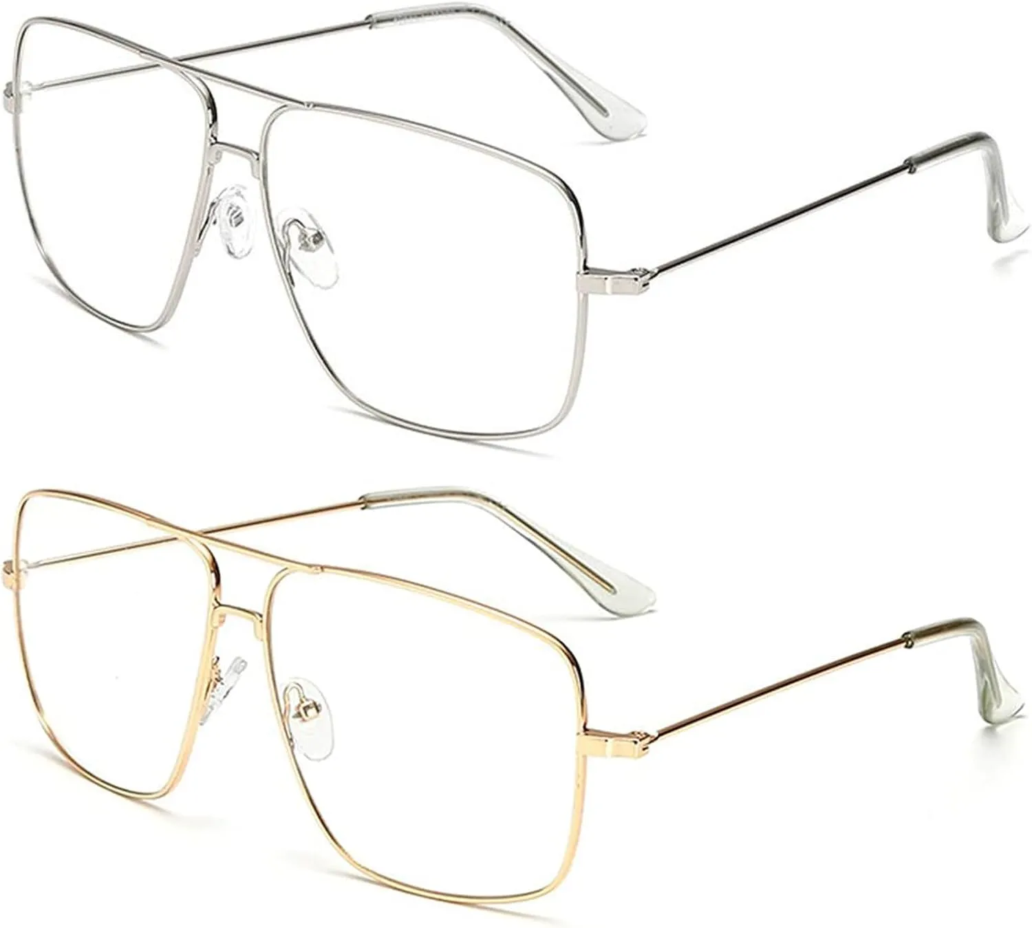 Dollger Classic Glasses Clear Lens Non Prescription Metal Frame Eyewear Men Women