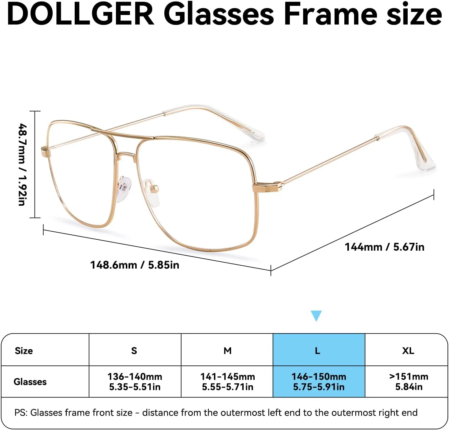 Dollger Classic Glasses Clear Lens Non Prescription Metal Frame Eyewear Men Women