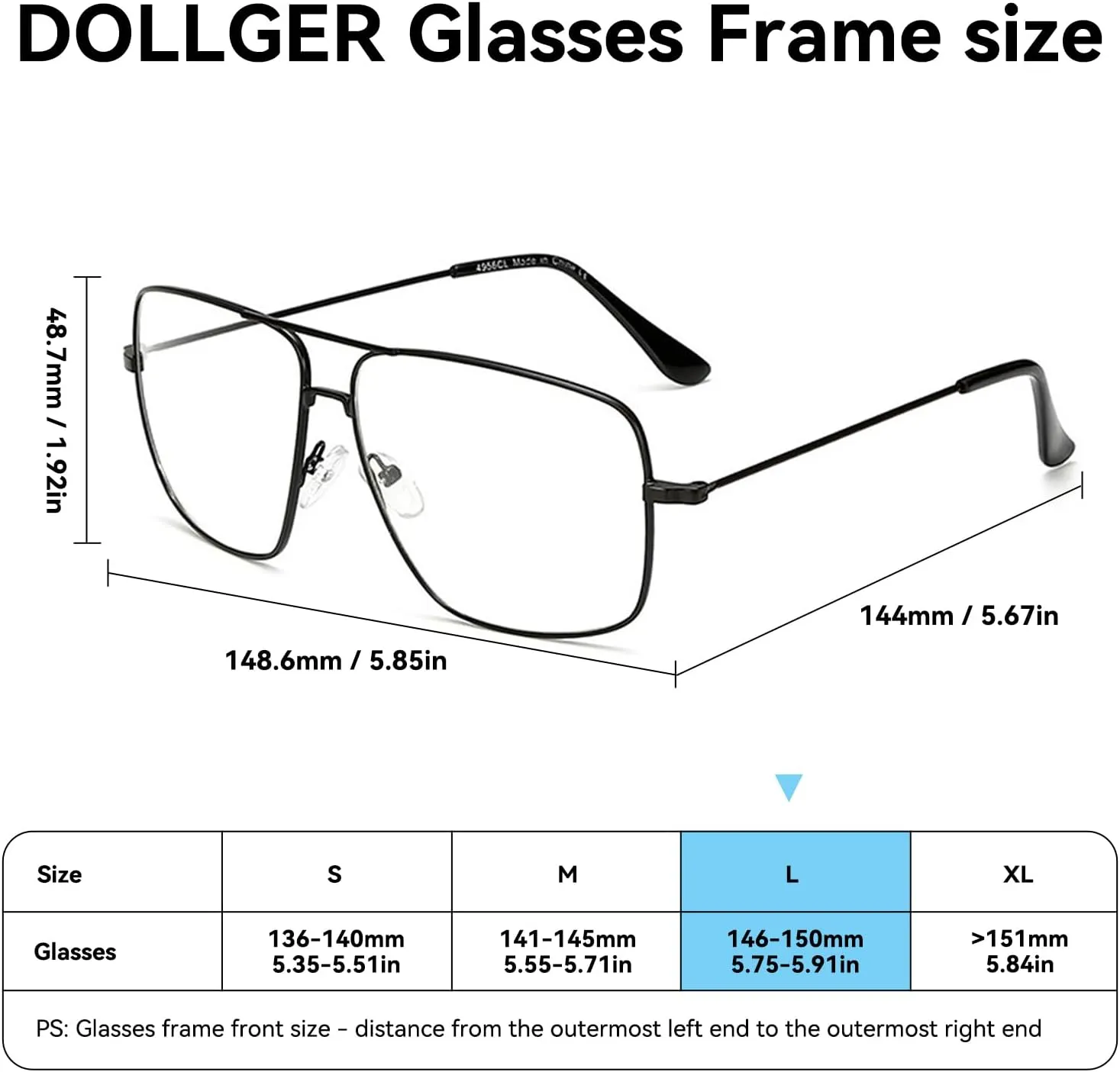 Dollger Classic Glasses Clear Lens Non Prescription Metal Frame Eyewear Men Women