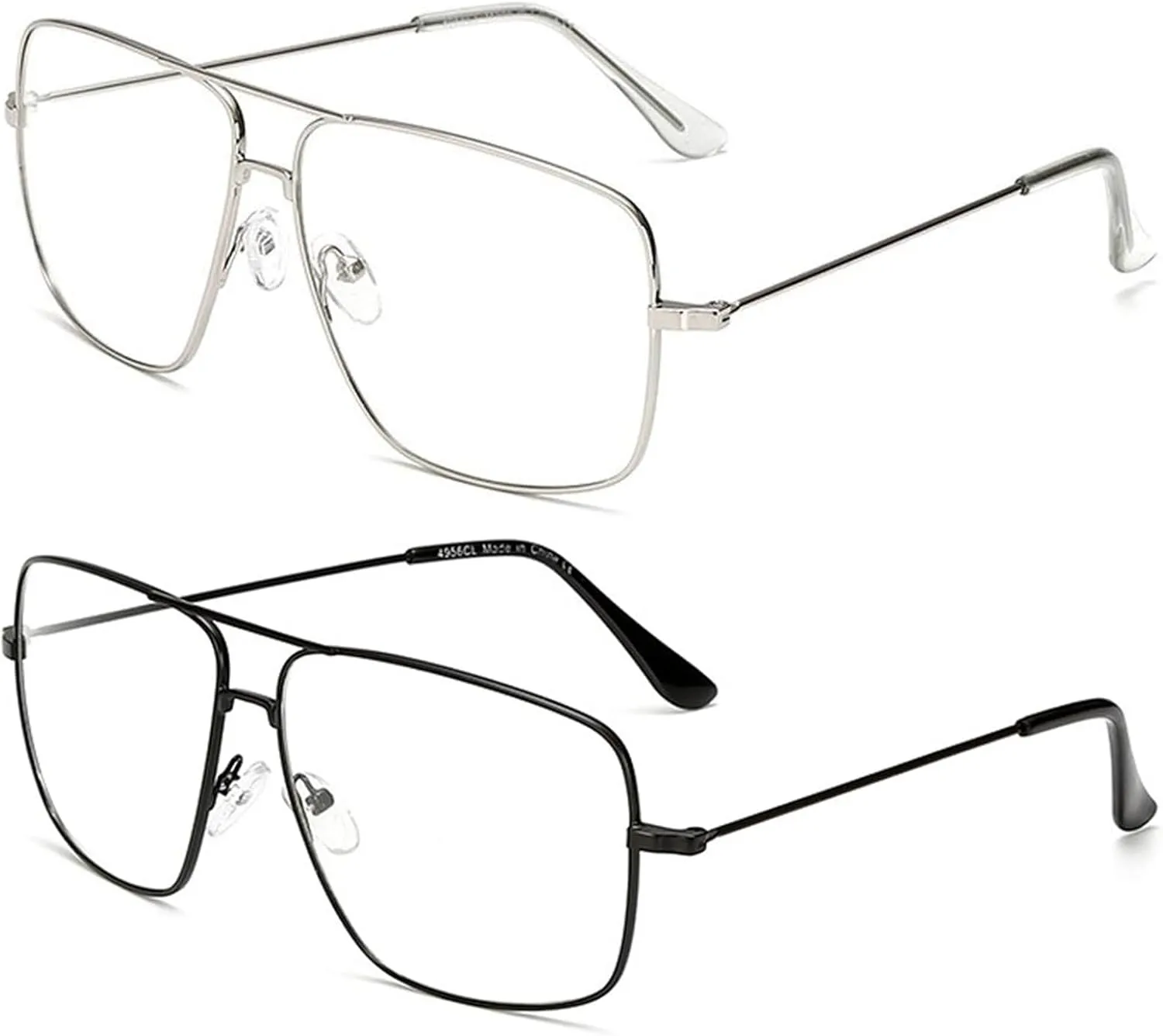 Dollger Classic Glasses Clear Lens Non Prescription Metal Frame Eyewear Men Women