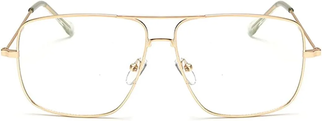 Dollger Classic Glasses Clear Lens Non Prescription Metal Frame Eyewear Men Women