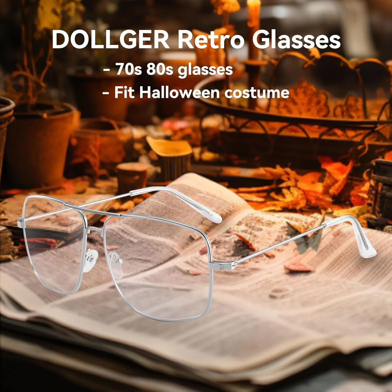 Dollger Classic Glasses Clear Lens Non Prescription Metal Frame Eyewear Men Women