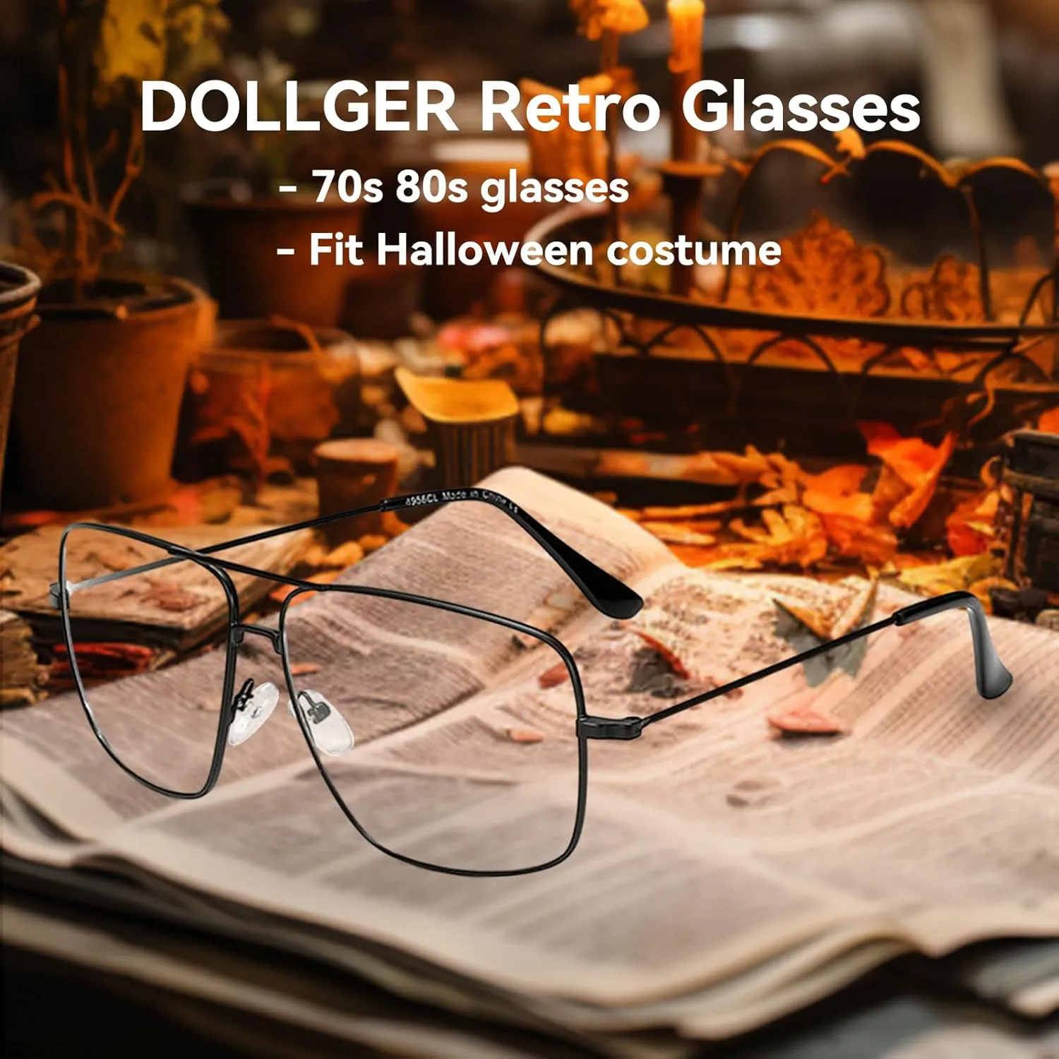 Dollger Classic Glasses Clear Lens Non Prescription Metal Frame Eyewear Men Women