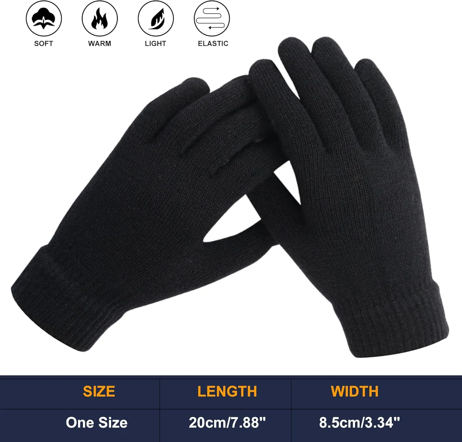 DOOVID Adult Magic Gloves - Warm Stretch Knitted Full Finger Gloves for Women Men