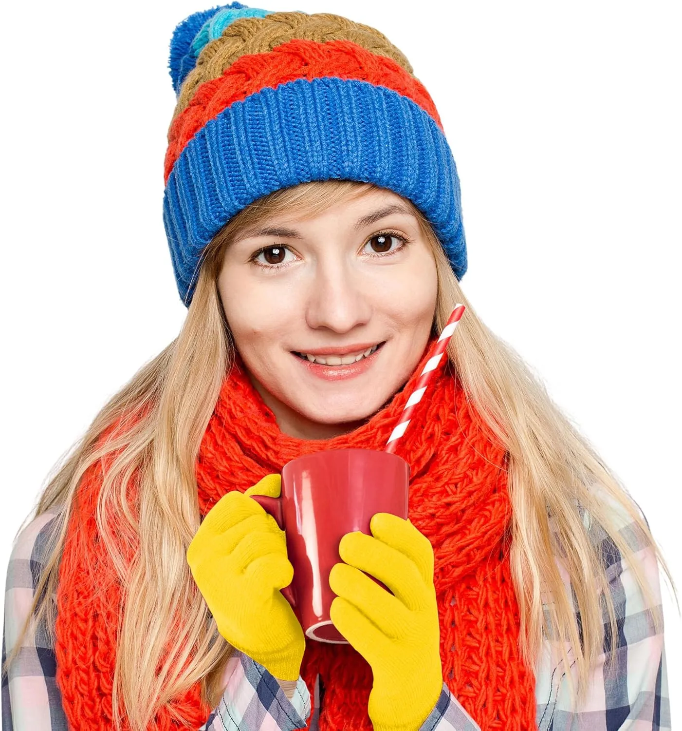 DOOVID Adult Magic Gloves - Warm Stretch Knitted Full Finger Gloves for Women Men