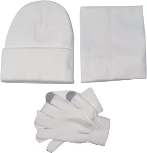Double Layer Scarf for Women&Men Autumn Winter Warm Wool with Gloves Scaves and Beanie Hat Themal Glove