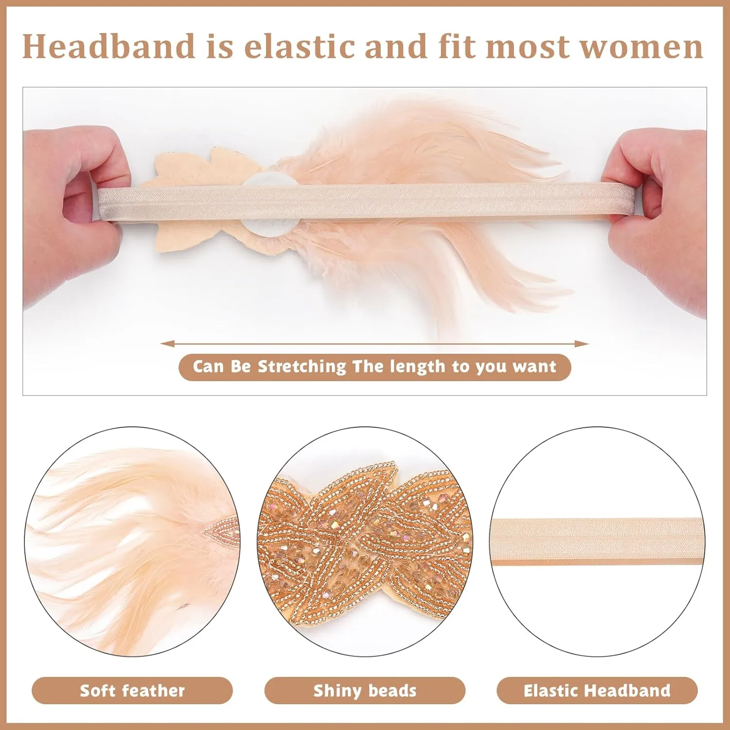 Dreamtop 1920s Great Gatsby Accessories Set, Flapper Costume Accessories Roaring 20s Accessories for Women Flapper Headpiece